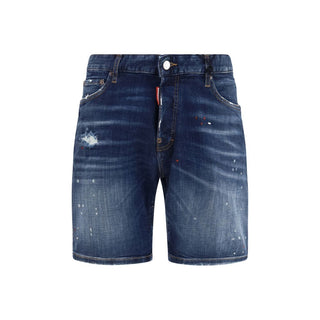 Blue Cotton Bermuda Shorts