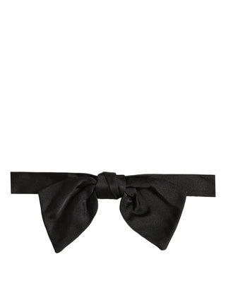 Men Black 100% SIlk Adjustable Neck Papillon Bow Tie