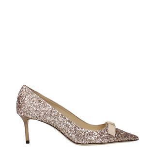 Pink Plastic Mid Heel Pumps