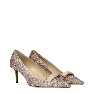 Pink Plastic Mid Heel Pumps