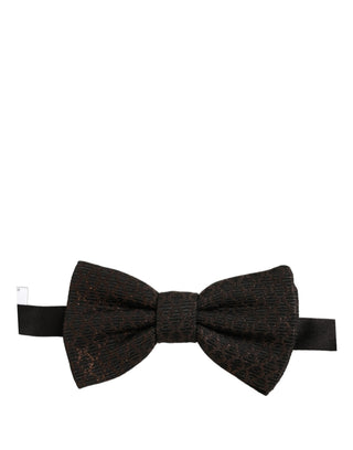 Men Brown 100% Silk Adjustable Neck Papillon Bow Tie