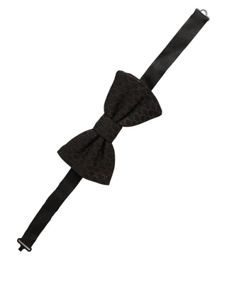 Men Brown 100% Silk Adjustable Neck Papillon Bow Tie