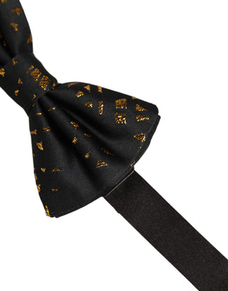 Dark Gray Speckle Pattern Adjustable Neck Papillon Bow Tie