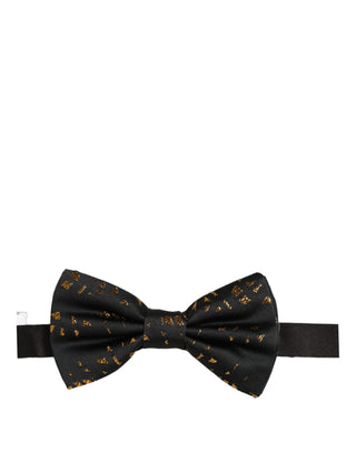 Dark Gray Speckle Pattern Adjustable Neck Papillon Bow Tie