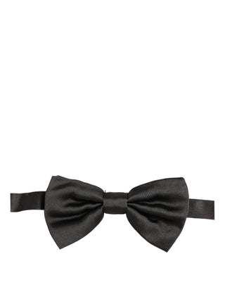 Men Black 100% Silk Adjustable Neck Papillon Bow Tie