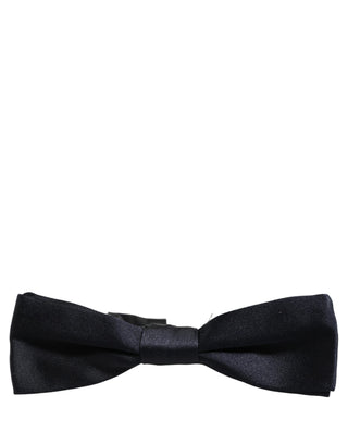 Men Dark Blue 100% Silk Adjustable Neck Papillon Bow Tie