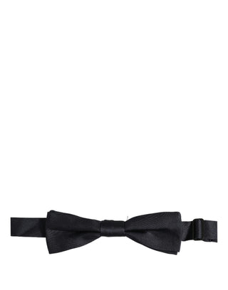Men Dark Blue 100% Silk Adjustable Neck Papillon Bow Tie