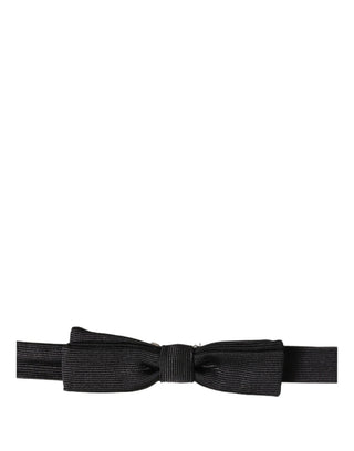 Men Black 100% SIlk Adjustable Neck Papillon Bow Tie