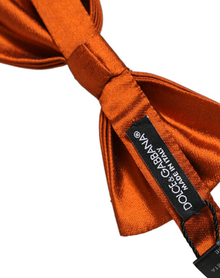 Men Orange 100% SIlk Adjustable Neck Papillon Bow Tie