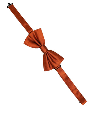 Men Orange 100% SIlk Adjustable Neck Papillon Bow Tie