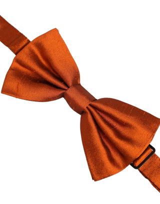 Men Orange 100% SIlk Adjustable Neck Papillon Bow Tie