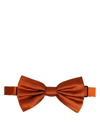 Men Orange 100% SIlk Adjustable Neck Papillon Bow Tie
