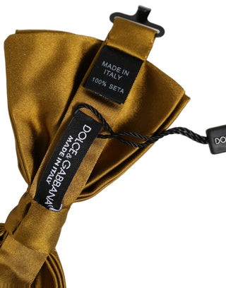 Men Mustard 100% Silk Adjustable Neck Papillon Bow Tie