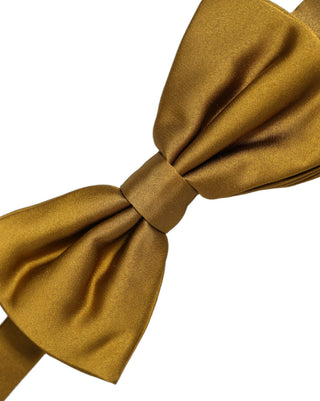 Men Mustard 100% Silk Adjustable Neck Papillon Bow Tie