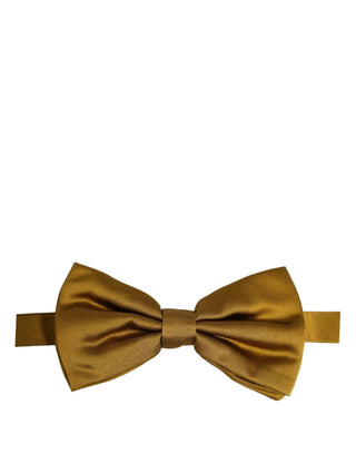 Men Mustard 100% Silk Adjustable Neck Papillon Bow Tie