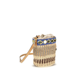 Beige Raffia Backet Bag