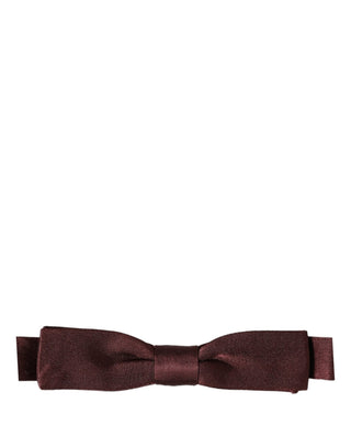 Men Brown 100% Silk Adjustable Neck Papillon Bow Tie