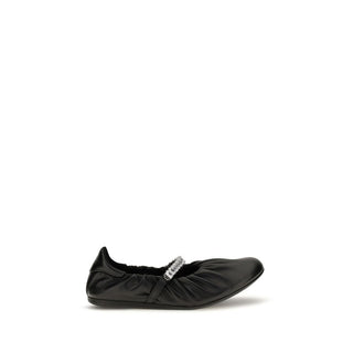 Black Calf Leather Bos Taurus Ballet Flats