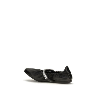Black Calf Leather Bos Taurus Ballet Flats