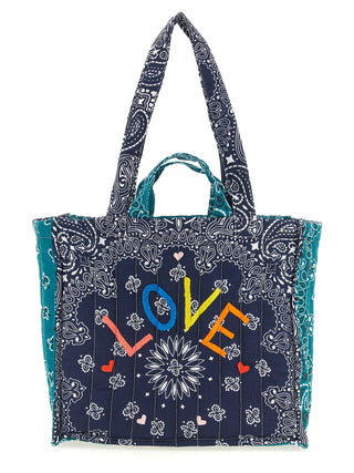Blue Cotton Tote Bag