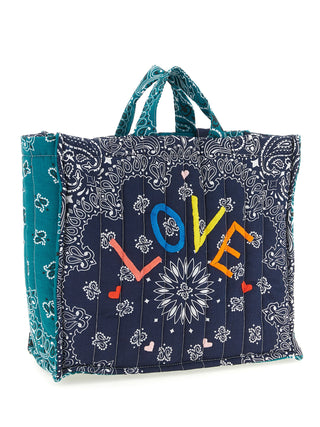 Blue Cotton Tote Bag