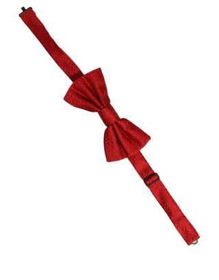 Men Red 100% Silk Adjustable Neck Papillon Bow Tie