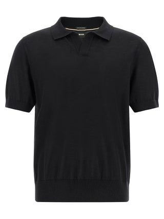 Black Virgin Wool Polo Shirt