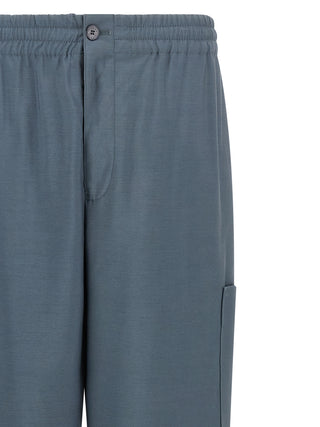 Gray Wool Cargo Pants