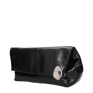 Black Leather Clutch Bag