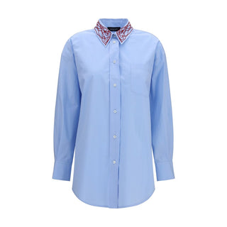 Blue Cotton Dress Shirt