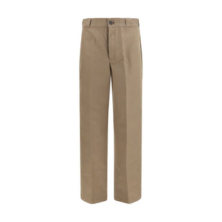 Brown Cotton Casual Pants