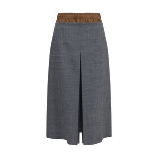Gray Wool Oves Aries Midi Skirt