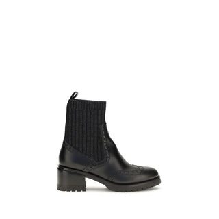 Black Calf Leather Bos Taurus Ankle Boots