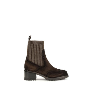 Brown Calf Leather Bos Taurus Ankle Boots