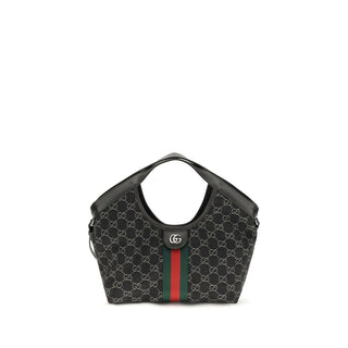 Black Fabric Shoulder Bag