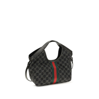 Black Fabric Shoulder Bag
