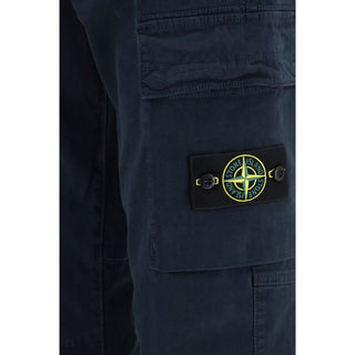 Blue Cotton Cargo Pants