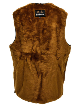 Brown Polyester Sleeveless Jacket