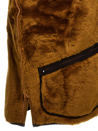 Brown Polyester Sleeveless Jacket