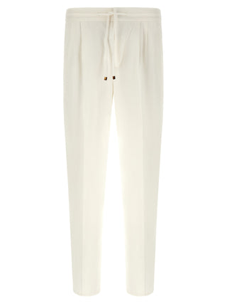 White Linen Casual Pants