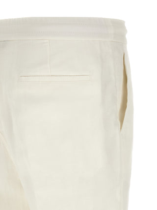 White Linen Casual Pants