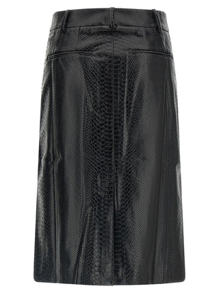 Black Polyethylene Midi Skirt