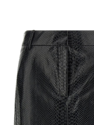 Black Polyethylene Midi Skirt
