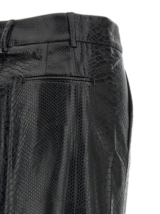 Black Polyethylene Midi Skirt