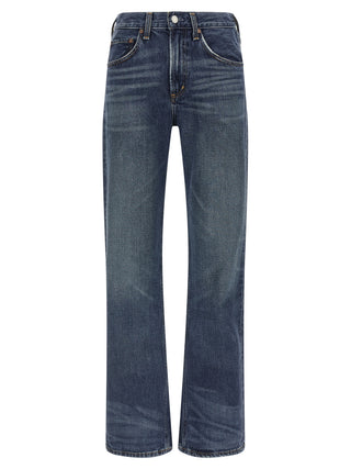 Blue Cotton Bootcut Jeans