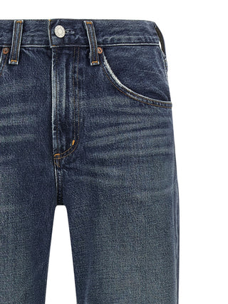 Blue Cotton Bootcut Jeans