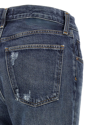 Blue Cotton Bootcut Jeans