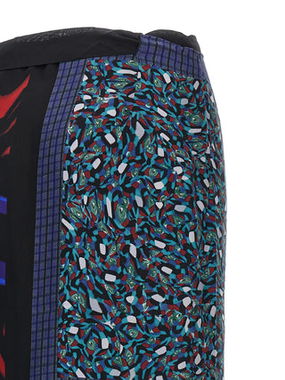 Multicolor Silk Midi Skirt