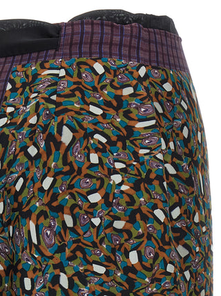Multicolor Silk Midi Skirt