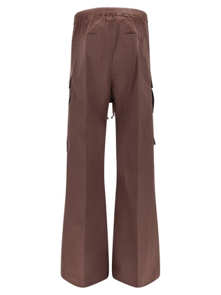 Brown Cotton Flared Pants